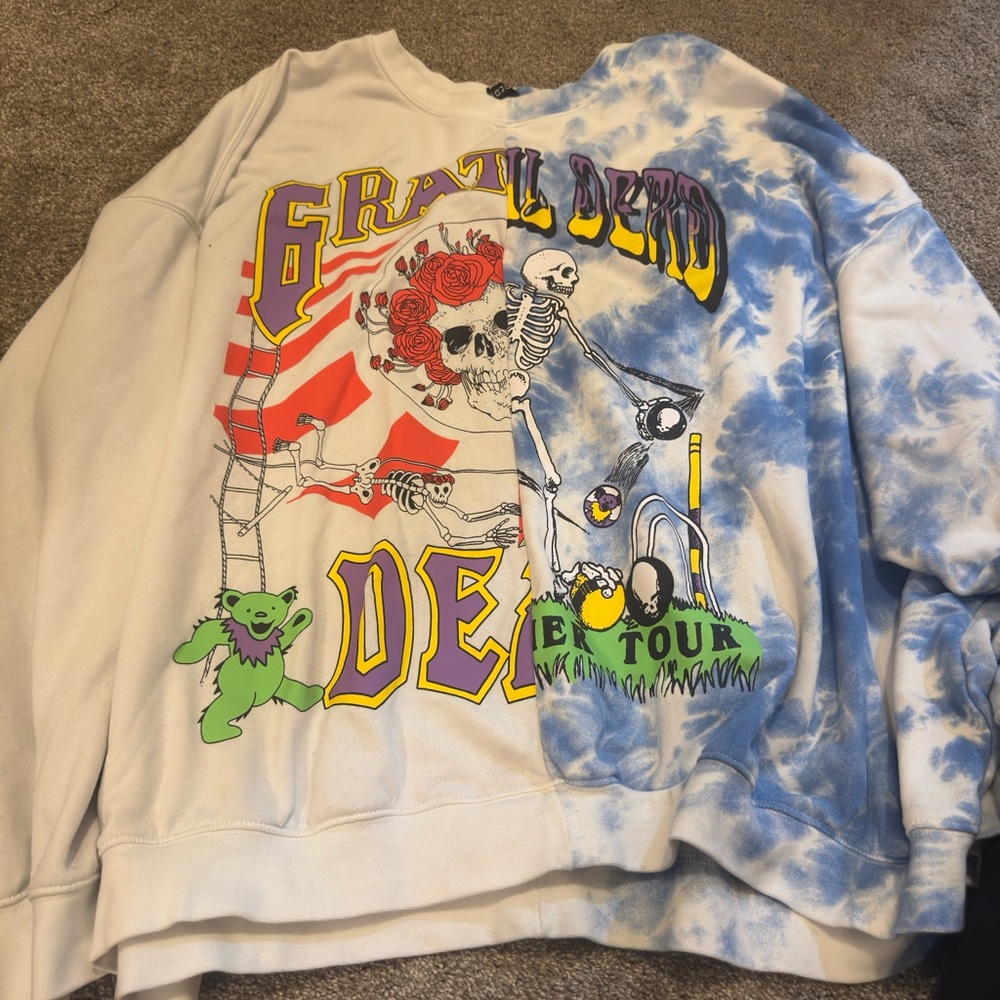 H&M Grateful Dead Graphic Tie-Dye Sweater